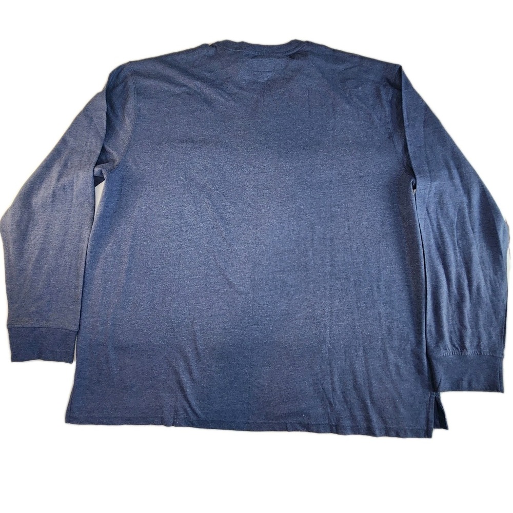WOOLRICH Long Sleeve Crew Neck T Shirt Mens XXL 2XL Blue Pocket Tee NEW - Picture 3 of 7